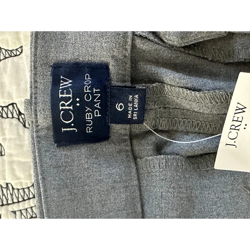 J. Crew Ruby Crop Pant‎ Grey Dress Pants Women's Size 6 Style J5292